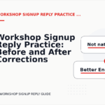 Workshop Signup Reply Practice: Before and After Corrections