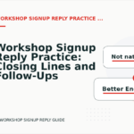 Workshop Signup Reply Practice: Closing Lines and Follow-Ups